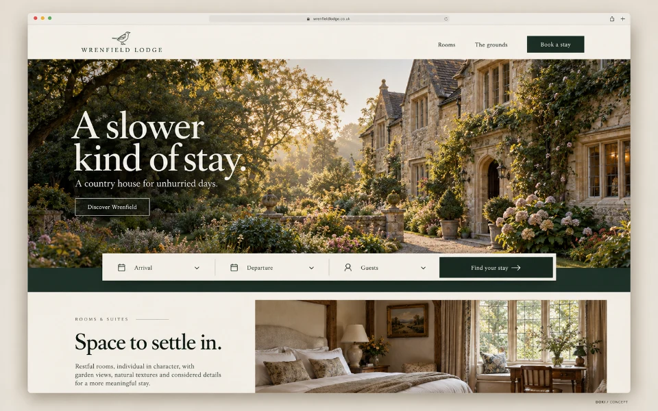 WRENFIELD LODGE · Sitio web de hotel boutique rural