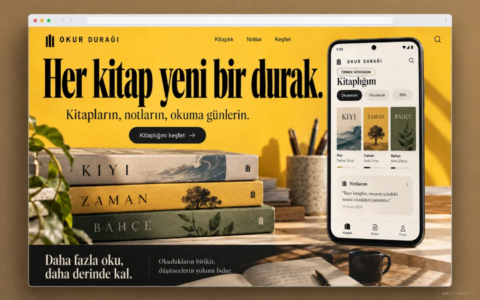 OKUR DURAĞI · Sitio web de aplicación Android de lectura