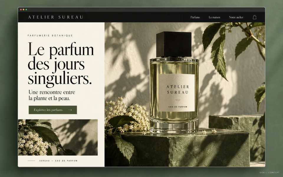 ATELIER SUREAU · Sitio web de marca de perfumes botánicos