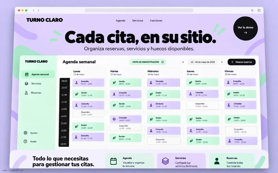 TURNO CLARO · Sitio web de automatización de citas