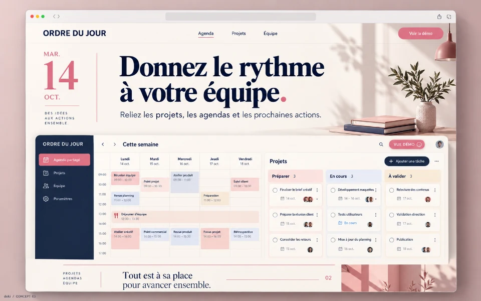 ORDRE DU JOUR · Sitio web de automatización de planificación de equipos