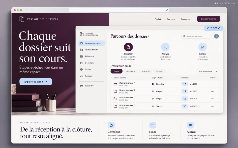 PASSAGE DES DOSSIERS · Sitio web de automatización de flujos de trabajo de expedientes