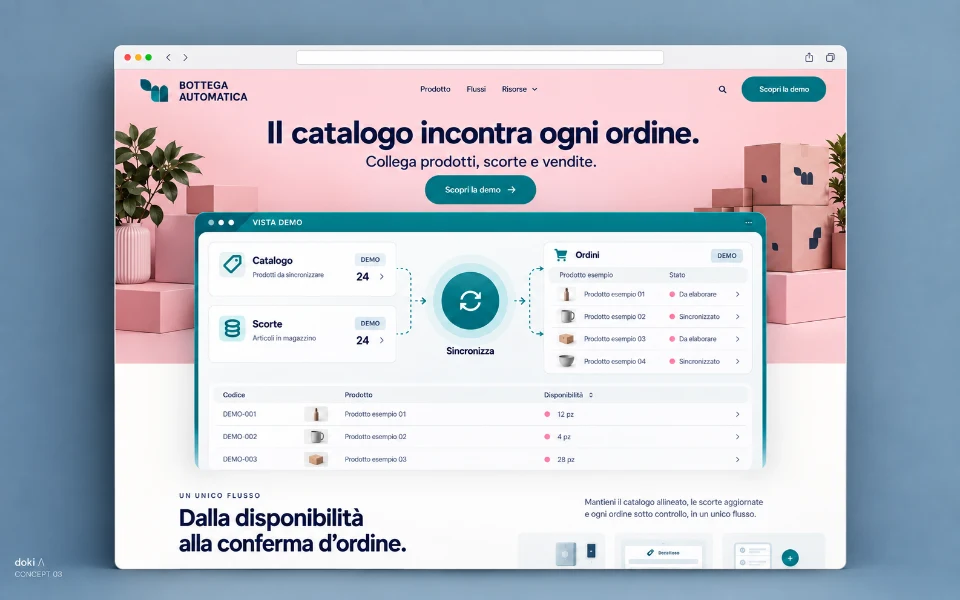 BOTTEGA AUTOMATICA · Sitio web de automatización de pedidos de comercio electrónico
