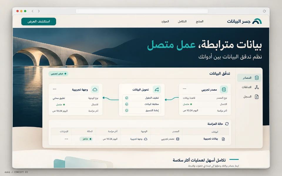 جسر البيانات · Sitio web de automatización de integración de datos
