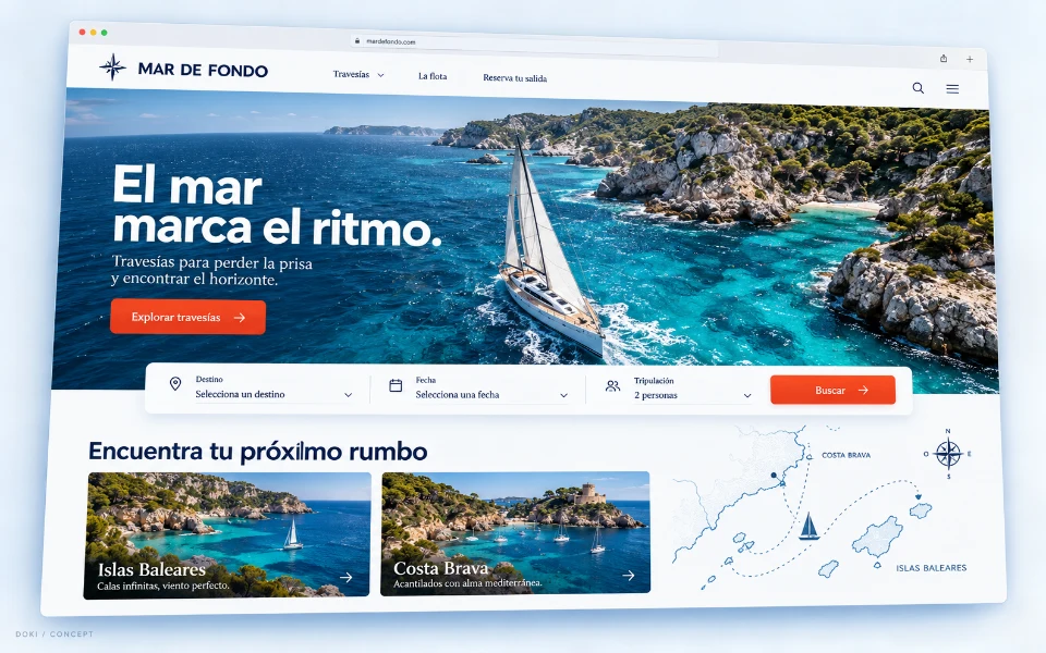 MAR DE FONDO · Sitio web de viajes en velero