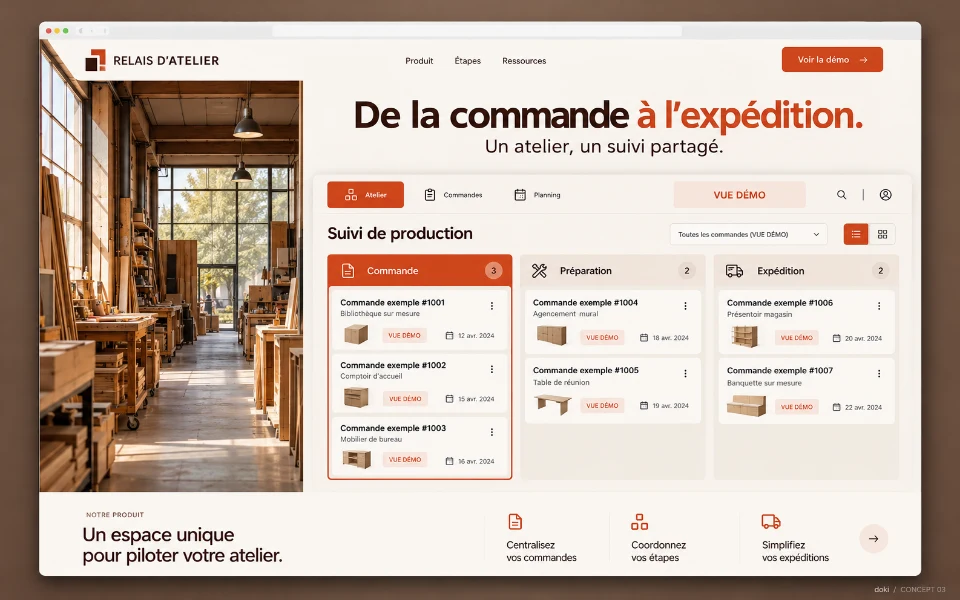 RELAIS D’ATELIER · Sitio de automatización del despacho de producción