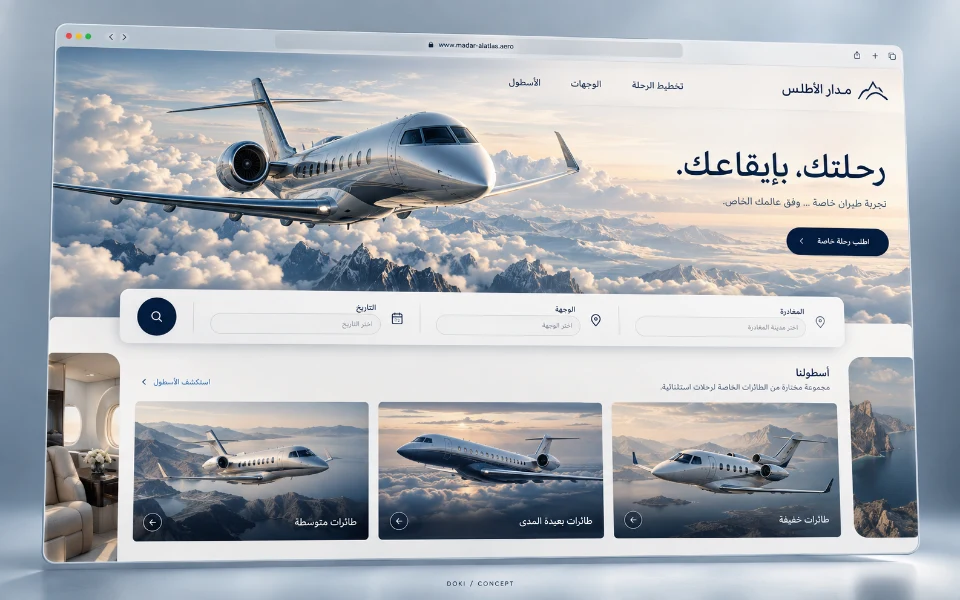 مدار الأطلس · Sitio web de aviación privada