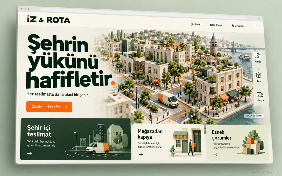 İZ & ROTA · Sitio web de plataforma de reparto urbano