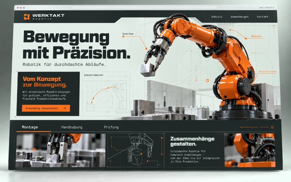 WERKTAKT ROBOTIK · Sitio web de robótica industrial