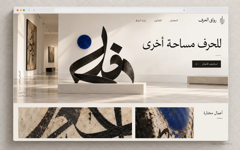 رِواق الحرف · Sitio de galería de arte contemporáneo