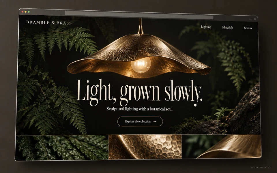 BRAMBLE & BRASS · Sitio web de iluminación decorativa