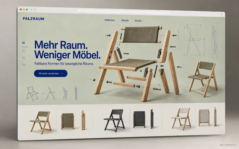 FALZRAUM · Sitio web de muebles plegables
