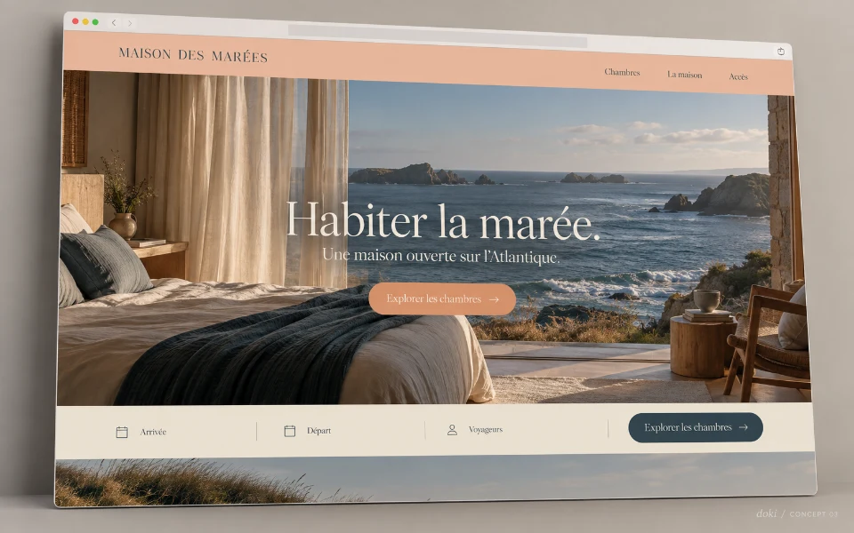 MAISON DES MARÉES · Sitio web de hotel costero