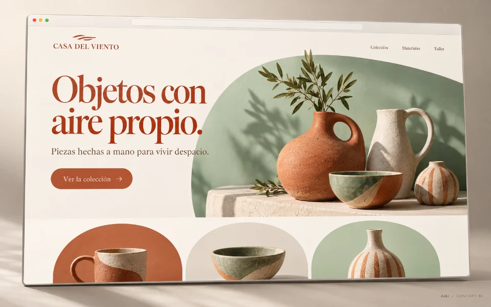CASA DEL VIENTO · Sitio web de objetos artesanales para el hogar