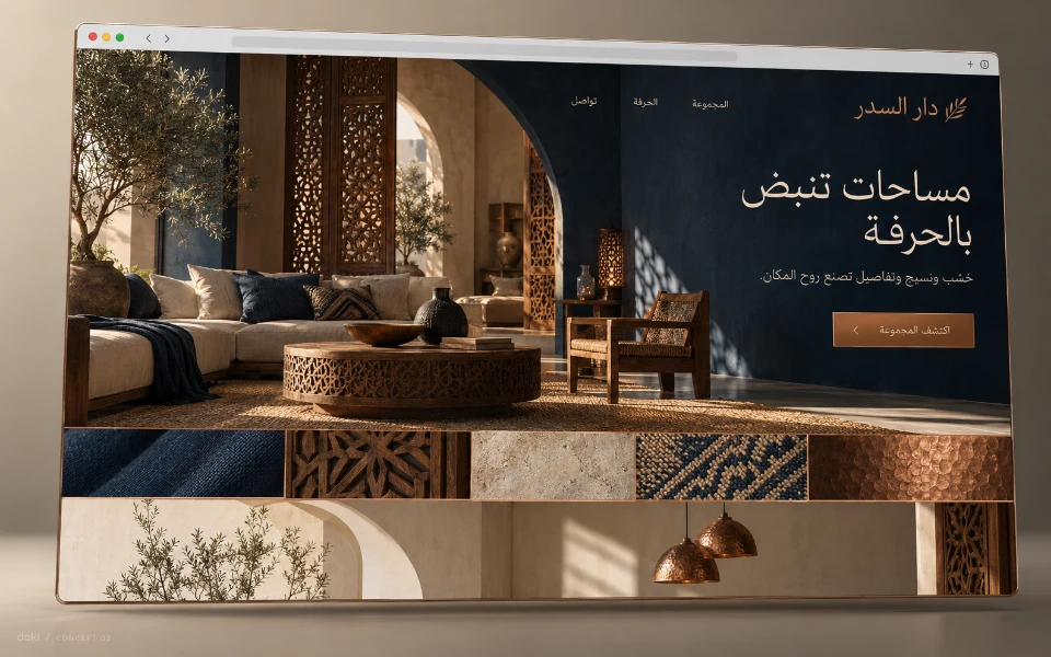 دار السدر · Sitio web de interiorismo y artesanía
