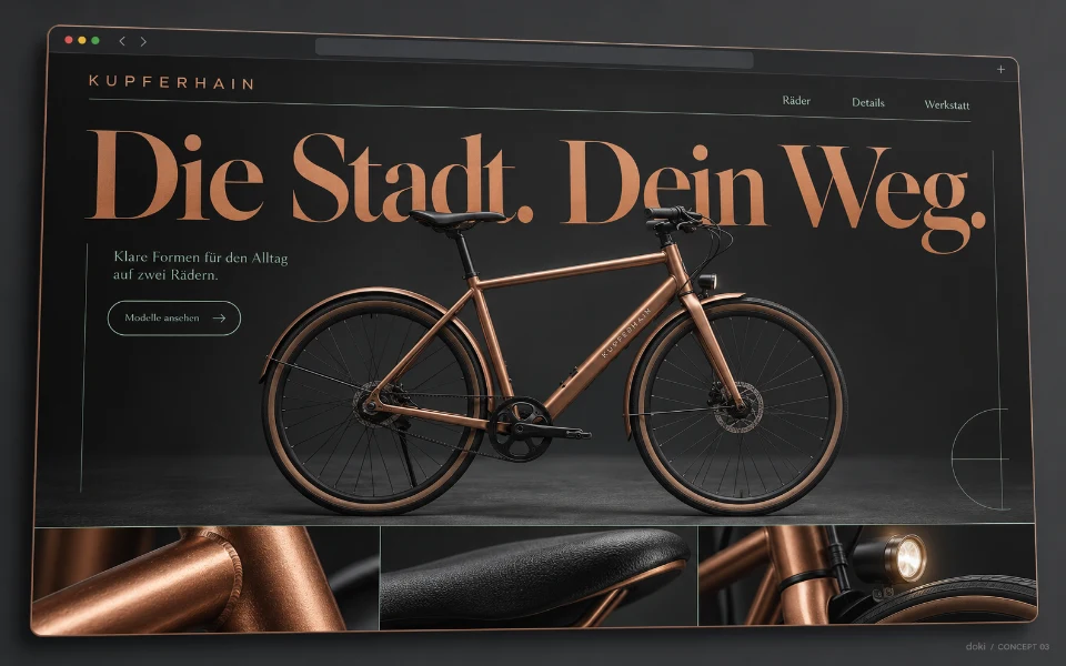 KUPFERHAIN · Sitio web de bicicletas urbanas