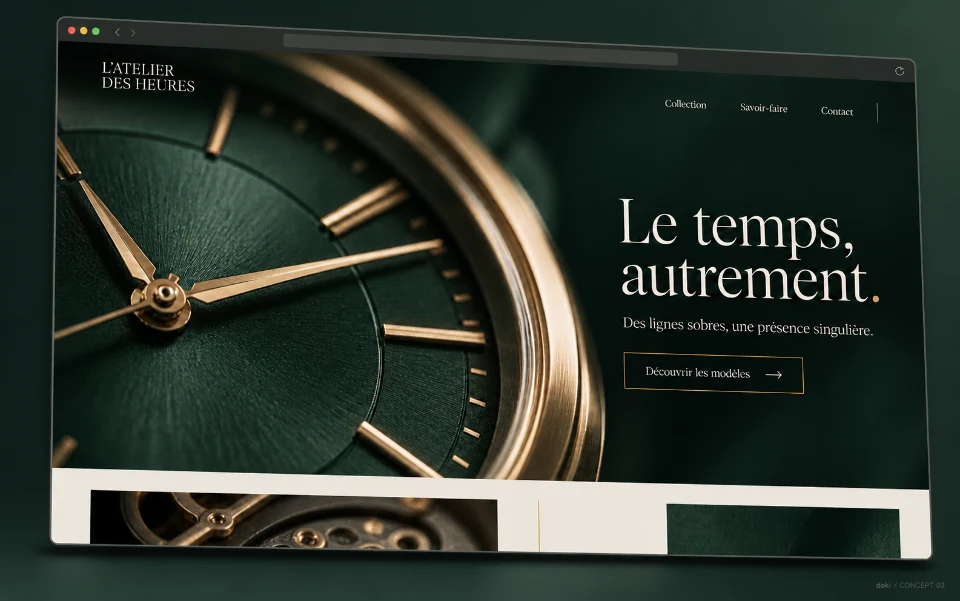 L’ATELIER DES HEURES · Sitio web de diseño de relojes