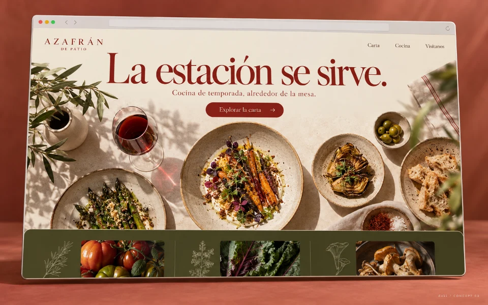 AZAFRÁN DE PATIO · Sitio web de restaurante de temporada