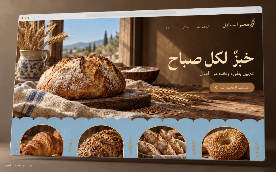 مخبز السنابل · Sitio web de panadería artesanal