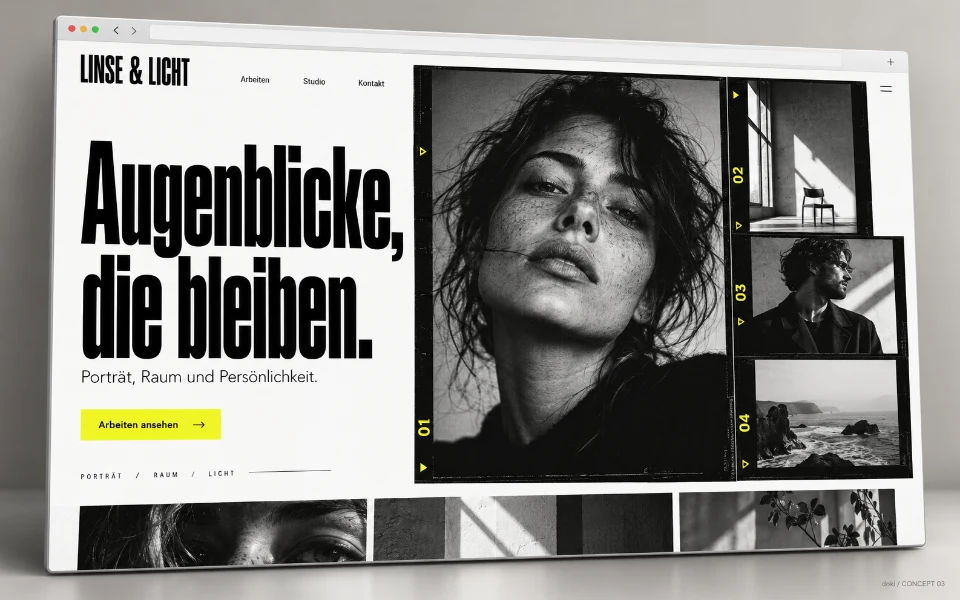 LINSE & LICHT · Sitio web de estudio de fotografía