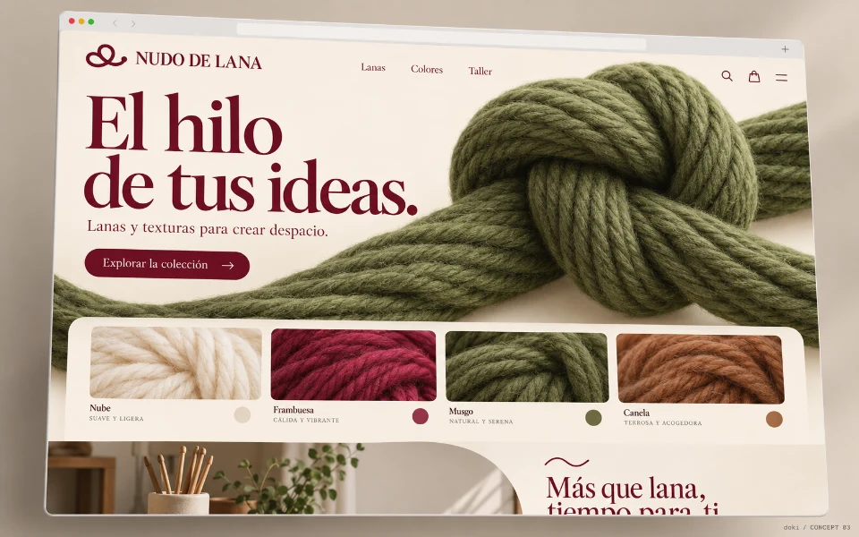 NUDO DE LANA · Sitio web de tienda de lana y punto