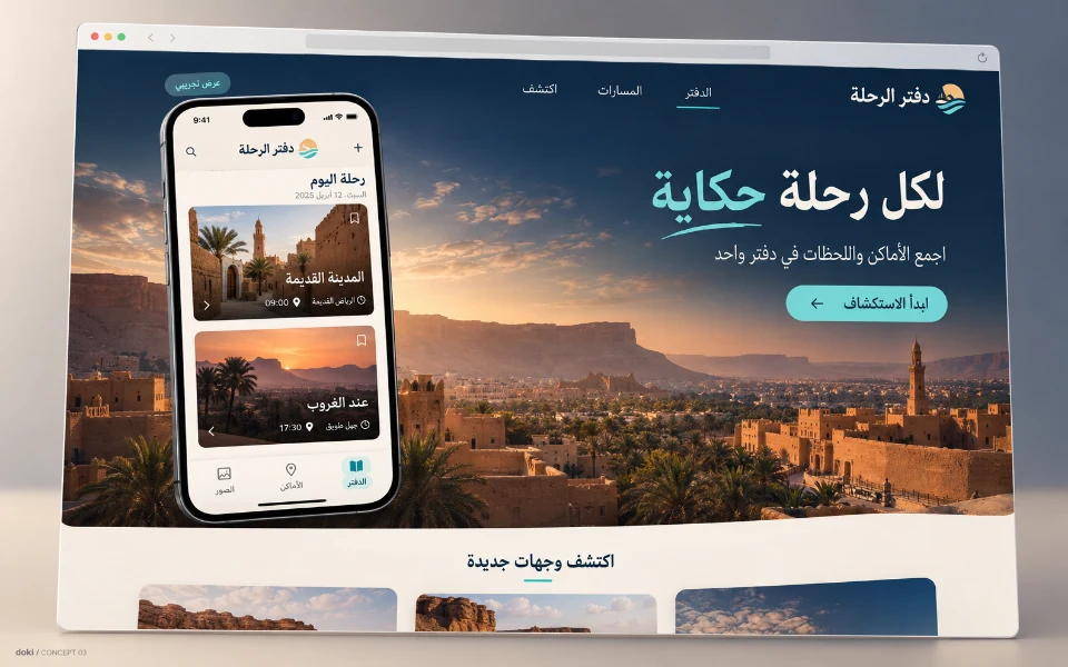 دفتر الرحلة · Sitio web de la app iOS de diario de viaje