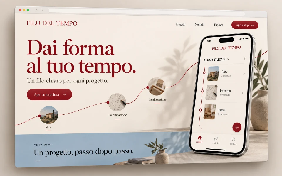 FILO DEL TEMPO · Sitio web de la app iOS de proyecto personal