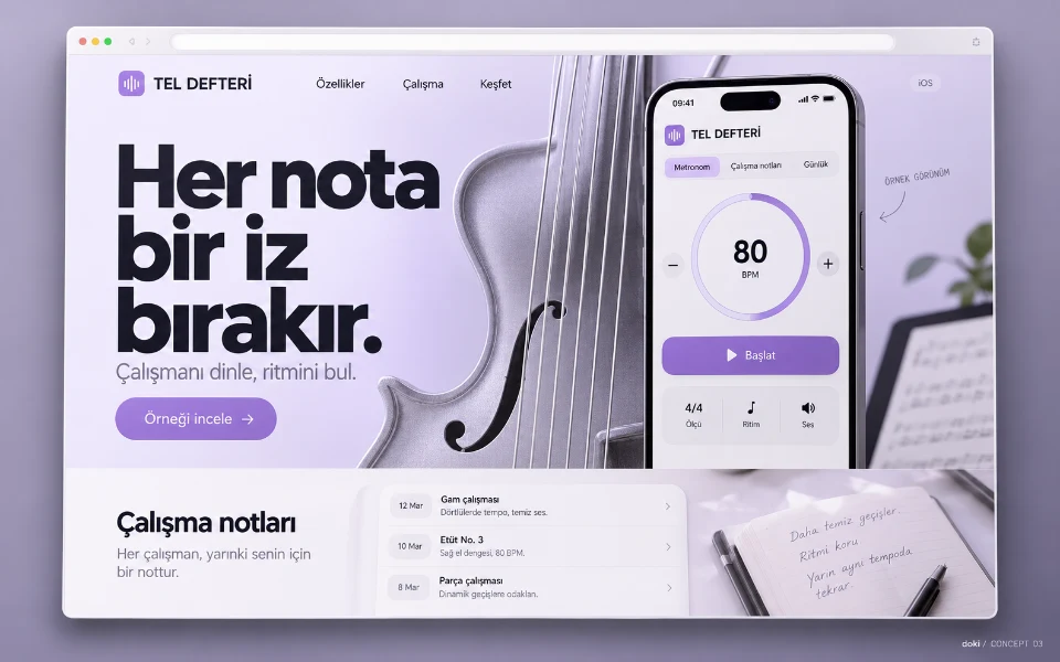TEL DEFTERİ · Sitio web de aplicación iOS de práctica de instrumento