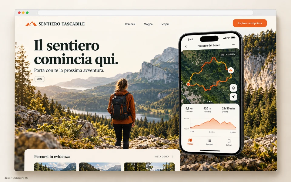 SENTIERO TASCABILE · Sitio web de la app iOS de rutas naturales
